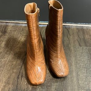 Faux croc boots
